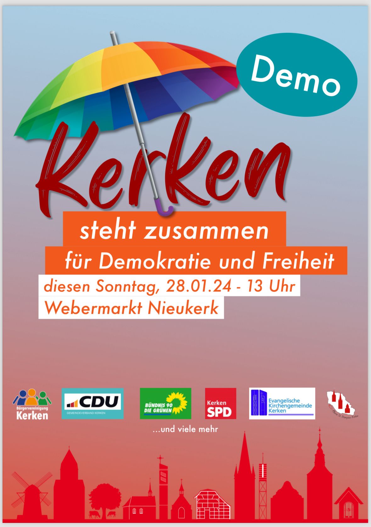 Kerken steht zusammen für Demokratie und Freiheit